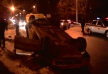 На ул.Вокзальной в Стерлитамаке перевернулась машина