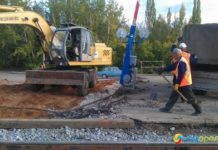 Фотографии с проведения ремонтных работ на Михайловском переезде