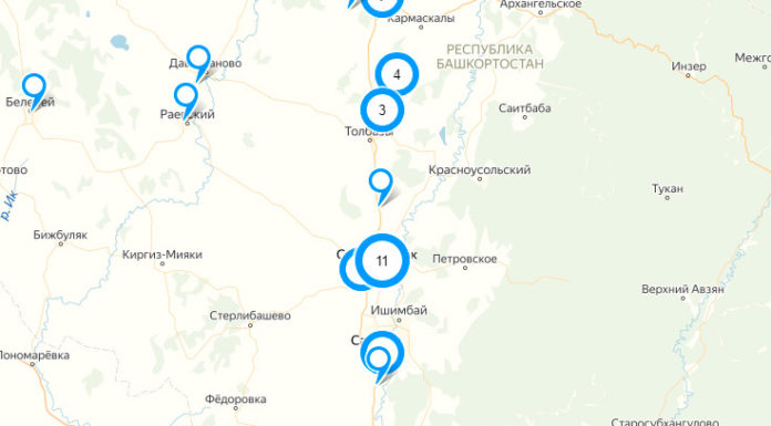 Интерактивная карта всех камер на дорогах России, Башкирии и Стерлитамака