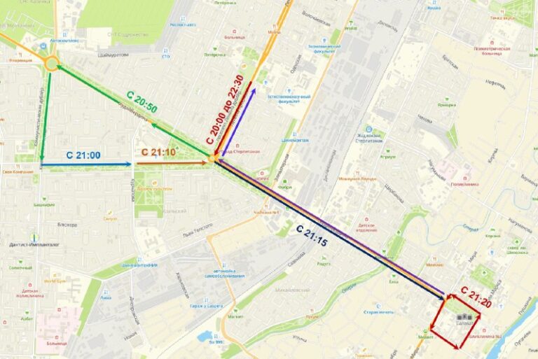 В Стерлитамаке на время проведения ночного велопробега местами перекроют дороги