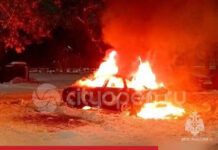 В Стерлитамаке ночью горел автомобиль, пострадал мужчина